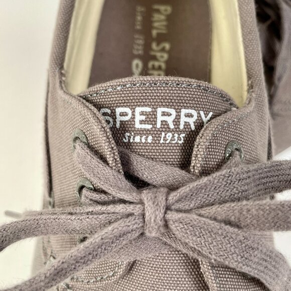 Sperry Bahama II Canvas Boat Shoe Sneaker, Medium Beige, Like New, Size 11 - Picture 8 of 10